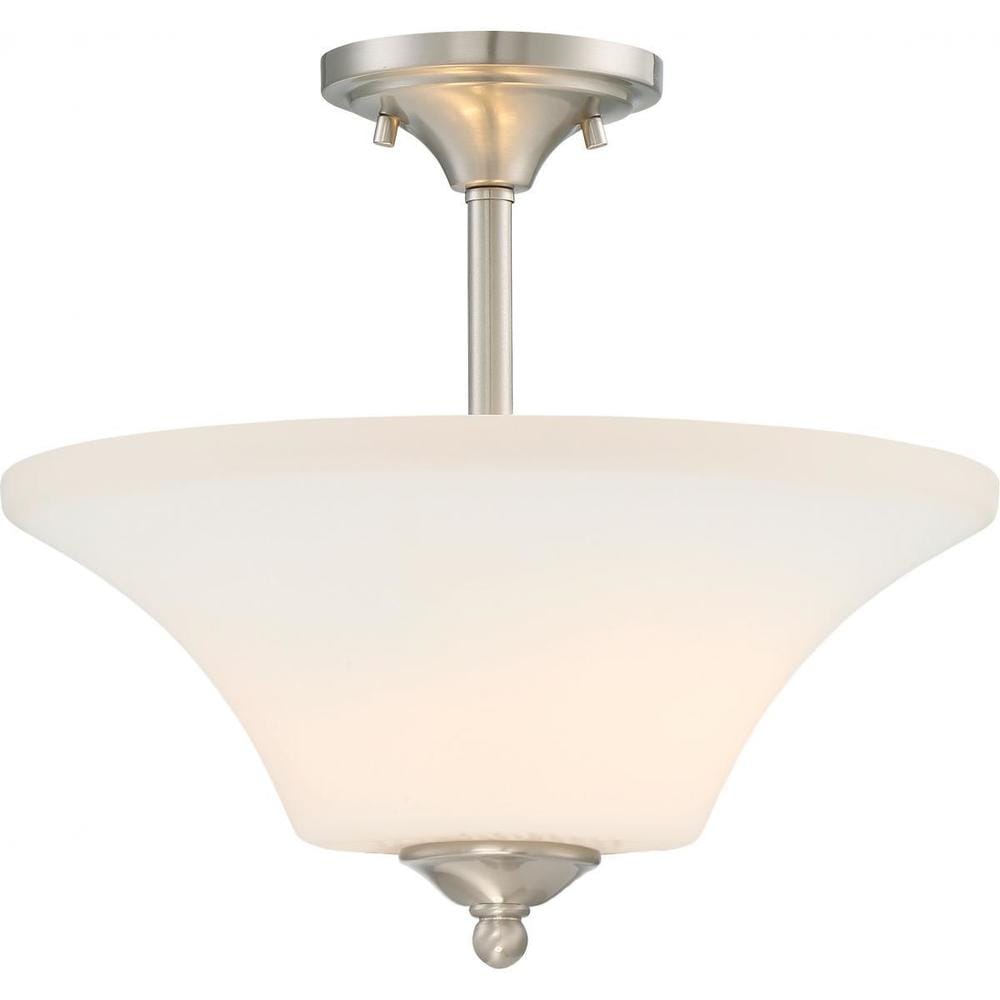 B/S Nuvo 60/6251 Two Light Semi Flush Mount 2 Nckl Pwt Slvr. B/S Nuvo 60/6251 Two Light Semi Flush Mount 2 Nckl Pwt Slvr.